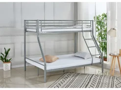 Saldosystocks Litera de Matrimonio Metalica + Los 2 colchones (arriba de 90x190 y abajo 135x190) Negro Hot
