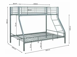 Saldosystocks Litera de Matrimonio Metalica Gris Outlet