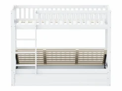 Merax Cama Litera|Litera infantil - 2 x 90 x 200 cm - con almacenaje hidráulico - Resistente y duradera - Pino + Contrachapado + MDF -