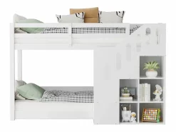Litera infantil - 2x90x200 cm - con taquilla y barandilla - (sin colchón)^ModernLuxe Hot