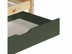 Sweeek Cama Montessori|Litera infantil cabaña pino natural somier de láminas y cajones, 190cm