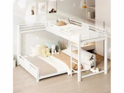 Merax Litera infantil de metal en forma de L - 90 x 200 cm + 140 x 200 cm - metal - Blanco