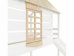 Litera infantil 90x200cm - con tobogán y cama nido - blanco + natural (sin colchón)^ModernLuxe Hot