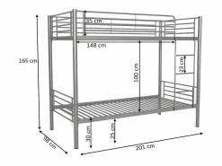 Saldosystocks Cama Litera|Litera Metalica Doble Cama 90cm AS-110