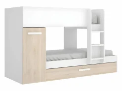 Litera nido 3 x 90 x 190 cm armario de compartimentos blanco y natural. ANTHONY^Vente-unique Sale