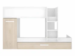 Litera nido 3 x 90 x 190 cm armario de compartimentos blanco y natural. ANTHONY^Vente-unique Sale