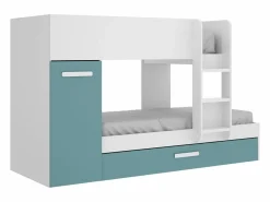 Vente-unique Litera nido 3 x 90 x 190 cm armario de compartimentos blanco natural y azul. ANTHONY Azul turquesa / Blanco Best