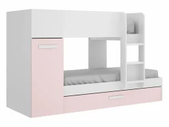 Litera nido 3 x 90 x 190 cm armario de compartimentos blanco natural y rosa. ANTHONY^Vente-unique Hot