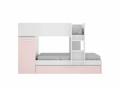 Litera nido 3 x 90 x 190 cm armario de compartimentos blanco natural y rosa. ANTHONY^Vente-unique Hot