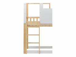 Merax Cama Litera|Litera para niños 90 x 200 cm con tobogán + somier, colores: natural y blanco
