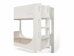 Litera separable 90x200 cm con escalera y somier de láminas, blanca - sin colchón^OKWISH Clearance