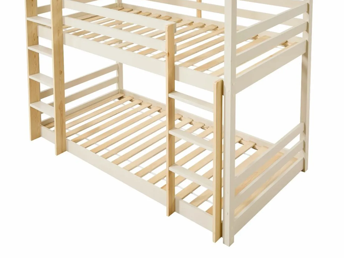 Vente-unique Cama Litera|Litera triple 3 x 90 x 200 cm madera de pino y natural - VAGAR
