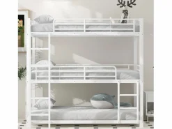 ModernLuxe Cama Litera|Litera triple - 3x90x200cm - estructura de hierro -