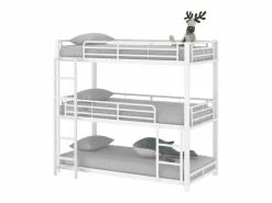 ModernLuxe Cama Litera|Litera triple - 3x90x200cm - estructura de hierro -