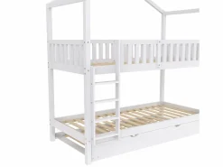 ModernLuxe Cama Litera|Litera 90x200 cm con cama nido - madera maciza de pino -