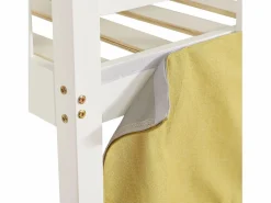 Litera 90x200cm cama infantil estilo moderno protección anticaídas madera para habitación infantil (Sin colchón) Blanco Hot