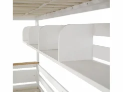 ModernLuxe Litera 90x200cm y 140x200cm - con escalera, estantes y 2 cajones - madera de pino y MDF - Blanco Online