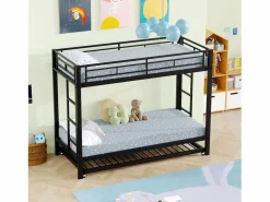 Literas 2 x 90 x 200 + cama nido 90 x 190 - Metal - Somier de láminas -^Merax New