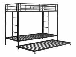 Literas 2 x 90 x 200 + cama nido 90 x 190 - Metal - Somier de láminas -^Merax New