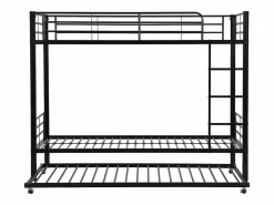Merax Cama Litera|Literas 2 x 90 x 200 cm + cama nido 90 x 190 cm - metal -