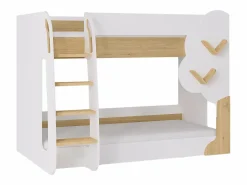 Literas 2 x 90 x 190 cm color blanco y natural - PILATI^Vente-unique