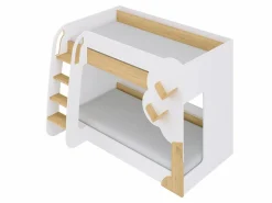 Literas 2 x 90 x 190 cm en blanco y natural + colchones - PILATI^Vente-unique Hot