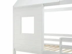 Vente-unique Literas cabaña 2 x 90 x 190 cm en Pino y MDF + colchón - LIDOVARA Blanco Online