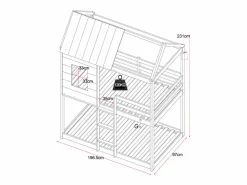 Vente-unique Cama Montessori|Cama Infantil|Literas cabaña 2 x 90 x 190 cm en Pino y MDF en color - LIDOVARA