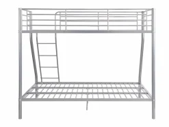 Vente-unique Literas de acero plata de 90x190 y 140x190 cm con colchón ELEVATIO IV Plateado New