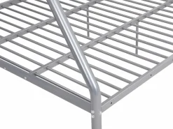 Vente-unique Literas de acero plata de 90x190 y 140x190 cm con colchón ELEVATIO IV Plateado New