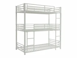 Vente-unique Literas triples 3 x 90 x 190 cm metal - ELOUAN III Blanco Best