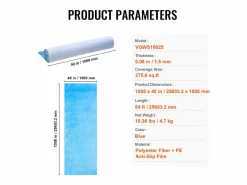 Lámina Protectora para Alfombras SucceBuy, 101 x 2560 cm, Easy Cut Floor Shield, Compatible con Toda una Gama de Materiales para Alfombras^ Hot