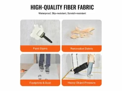 Lámina Protectora para Alfombras SucceBuy, 99 x 3048 cm, Easy Cut Floor Shield, Compatible con Toda una Gama de Materiales para Alfombras Blanco