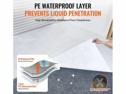 Lámina Protectora para Alfombras SucceBuy, 99 x 3048 cm, Easy Cut Floor Shield, Compatible con Toda una Gama de Materiales para Alfombras Blanco