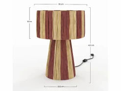 Lámpara a rayas naranja de hoja de palma - Soléa^Rendez-Vous Déco Discount