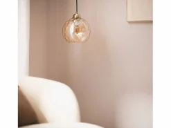 Ledkia Lámpara Suspendida|Lámpara Colgante Cristal Cornelio Ámbar