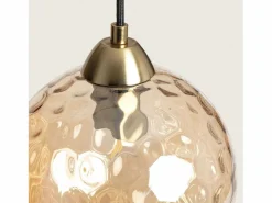 Ledkia Lámpara Suspendida|Lámpara Colgante Cristal Cornelio Ámbar