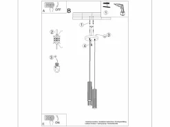 Lámpara Colgante Karbon Minimalista De Aluminio - 3 Fuentes Luminosas - L.19,5 X A.108 Cm -^Sollux Lighting Sale