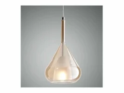 Plafón|Lámpara colgante LED Lila de metal y cristal borosilicato ámbar 3481-40-125 Fabas Luce