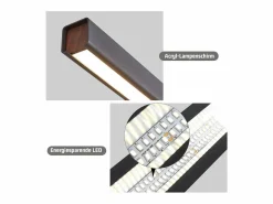 NETTLIFE Lámpara Suspendida|Lámpara colgante LED para comedor, regulable, negra, moderna, 50 W, 148,5 cm