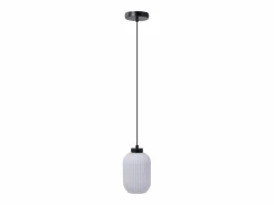 OZAIA Lámpara colgante negra con cristal blanco D.14 x Alt.120 cm - LOUXOR Negro Outlet