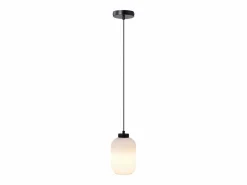 OZAIA Lámpara colgante negra con cristal blanco D.14 x Alt.120 cm - LOUXOR Negro Outlet