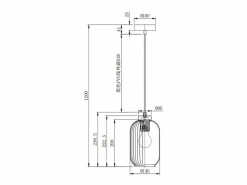 OZAIA Lámpara colgante negra con cristal blanco D.14 x Alt.120 cm - LOUXOR Negro Outlet