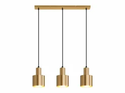 NETTLIFE Lámpara Suspendida|Lámpara colgante para mesa de comedor, estilo vintage, 3 luces, dorada, diseño moderno, de metal, E27