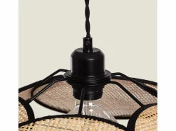 Ledkia Lámpara Suspendida|Lámpara Colgante Ratán Nirvana Trenzado Negro