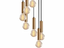 Lámpara de araña de metal de altura regulable - H. 40/136 cm - Oro - JOSETTE^OZAIA New