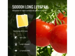 Lámpara de Crecimiento LED SucceBuy 150 W, Espectro Completo de Intensidad Variable, Diodos Samsung para Plantas de Interior, Vegetación, Floración, Invernadero Negro Hot