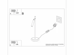 Lámpara de escritorio Brill moderno de acero - 1 fuentes luminosas 4000K - L.14 x A.43 cm -^Sollux Lighting Discount