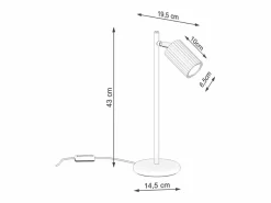 Lámpara de escritorio Gloow minimalista de aluminio - 1 fuentes luminosas 4000K - L.14,5 x A.43 cm -^Sollux Lighting Hot