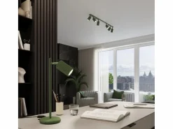 Sollux Lighting Lámpara De Escritorio|Lámpara de escritorio Gloow minimalista de aluminio - 1 fuentes luminosas 3000K - L.14,5 x A.43 cm - oliva